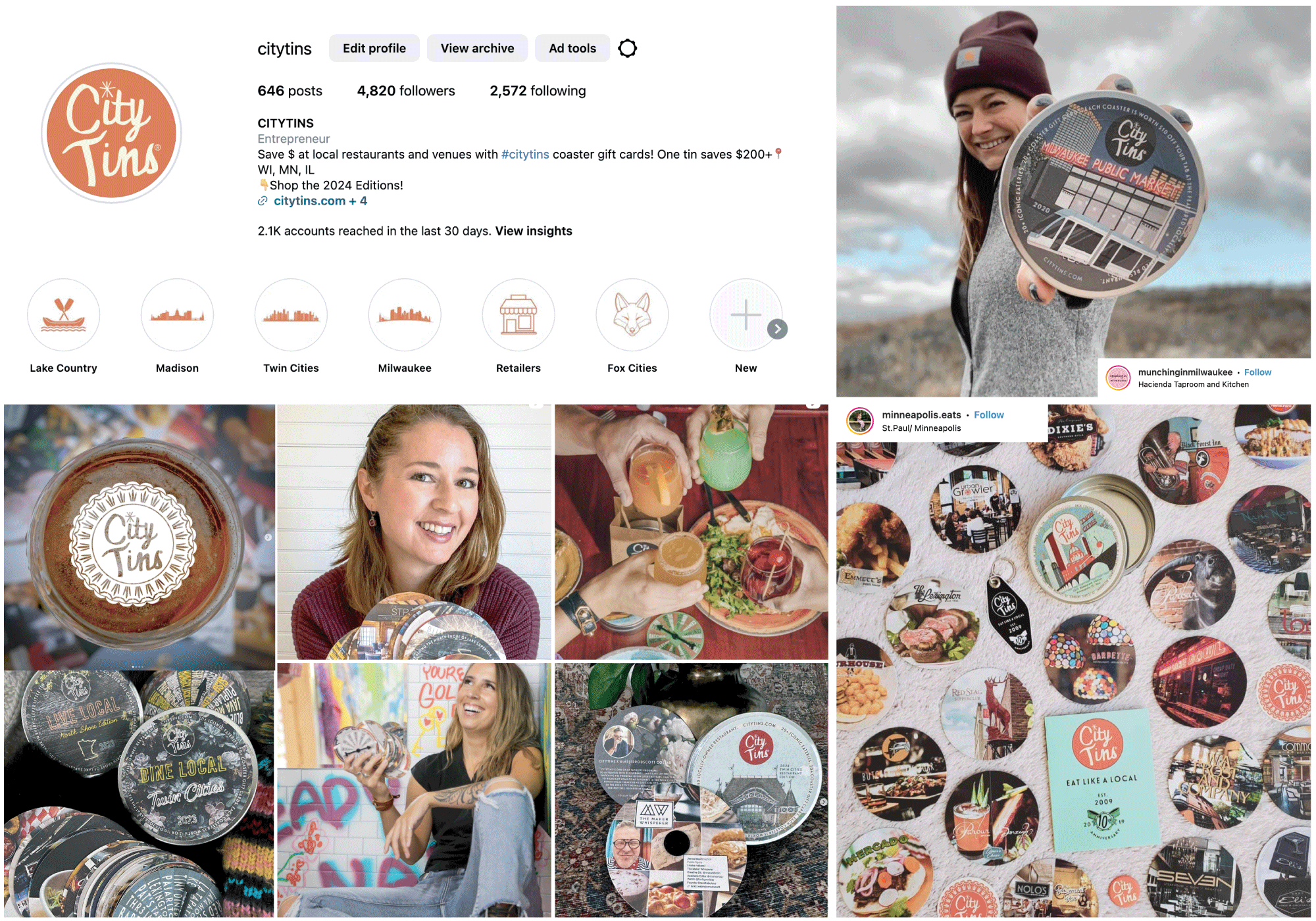 Collage of Instagram Tinfluencer posts, sharing lifestyle experiences.